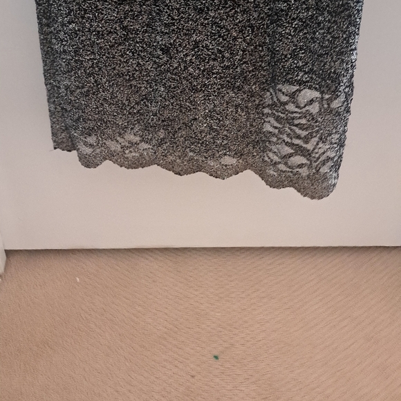 MARINA Black&Silver Ombre Knit Maxi Off Shoulder Cocktail Dress w/ 3/4 Sleeve 8 - Picture 12 of 12